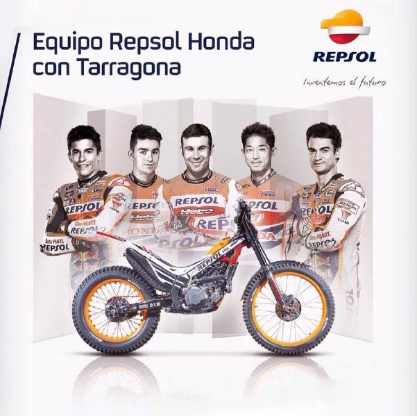 Equipo Repsol Honda espectaculo Trial Tarragona Cataunya 2016